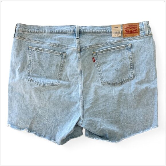 Levi's Original 501 Light Indigo High Rise Shorts Stretch Frayed NWT Plus 24W - Picture 5 of 6
